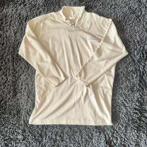 Vintage Blowout L.A. Off-White Quarter-Zip Long Sleeve Mock Neck Pullover